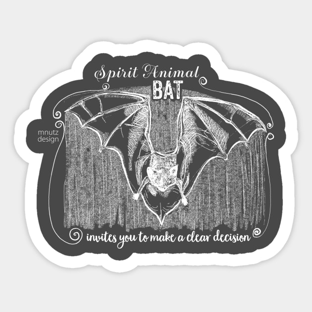 Spirit animal Bat white Sticker by mnutz